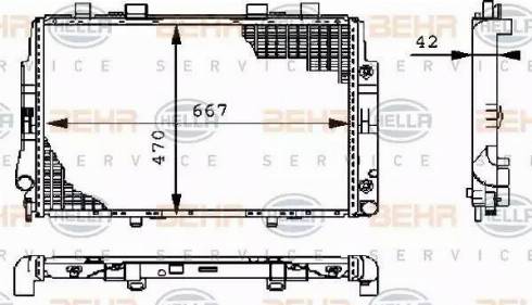 BEHR HELLA Service 8MK 376 711-174 - Radiatore, Raffreddamento motore autozon.pro