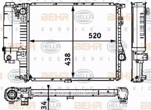 BEHR HELLA Service 8MK 376 711-241 - Radiatore, Raffreddamento motore autozon.pro