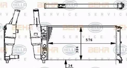 BEHR HELLA Service 8MK 376 713-541 - Radiatore, Raffreddamento motore autozon.pro