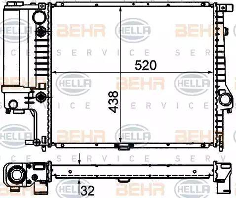 BEHR HELLA Service 8MK 376 713-104 - Radiatore, Raffreddamento motore autozon.pro