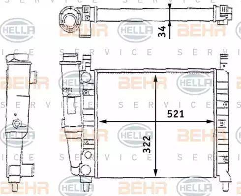 BEHR HELLA Service 8MK 376 713-391 - Radiatore, Raffreddamento motore autozon.pro