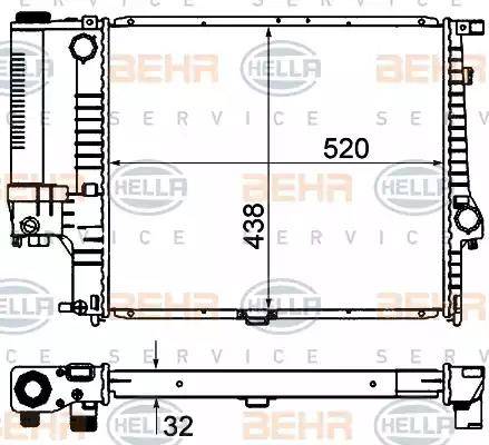 BEHR HELLA Service 8MK 376 735-351 - Radiatore, Raffreddamento motore autozon.pro