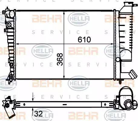 BEHR HELLA Service 8MK 376 735-291 - Radiatore, Raffreddamento motore autozon.pro