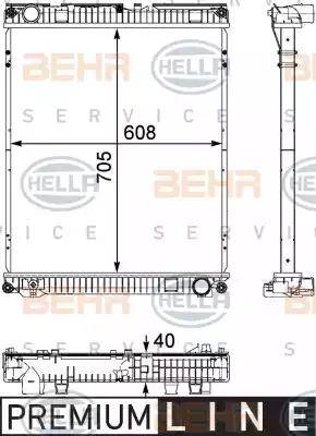 BEHR HELLA Service 8MK 376 730-621 - Radiatore, Raffreddamento motore autozon.pro