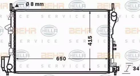 BEHR HELLA Service 8MK 376 726-751 - Radiatore, Raffreddamento motore autozon.pro