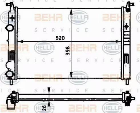 BEHR HELLA Service 8MK 376 720-581 - Radiatore, Raffreddamento motore autozon.pro