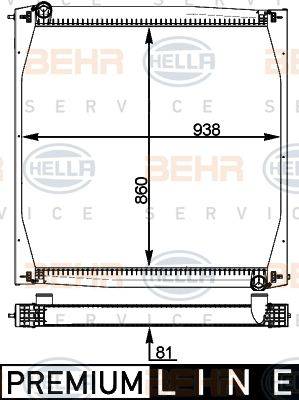 BEHR HELLA Service 8MK 376 721-625 - Radiatore, Raffreddamento motore autozon.pro