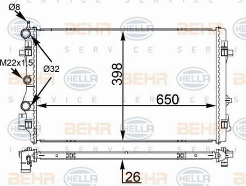 BEHR HELLA Service 8MK 376 775-594 - Radiatore, Raffreddamento motore autozon.pro