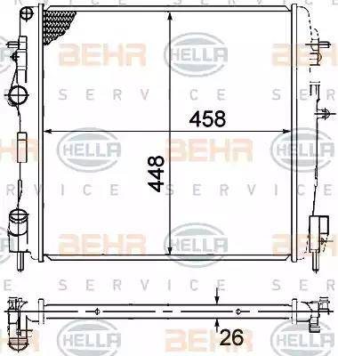 BEHR HELLA Service 8MK 376 771-791 - Radiatore, Raffreddamento motore autozon.pro