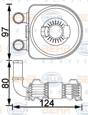 BEHR HELLA Service 8MO 376 797-091 - Radiatore olio, Olio motore autozon.pro