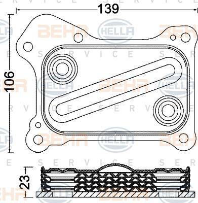 BEHR HELLA Service 8MO 376 797-061 - Radiatore olio, Olio motore autozon.pro