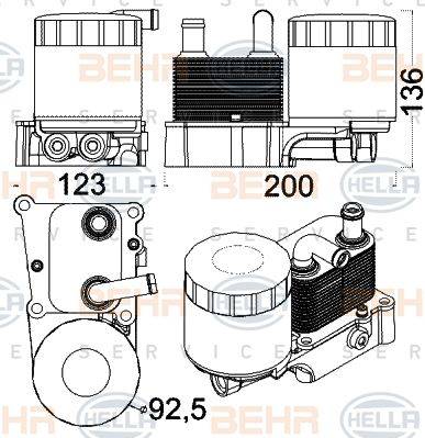 BEHR HELLA Service 8MO 376 797-071 - Radiatore olio, Olio motore autozon.pro