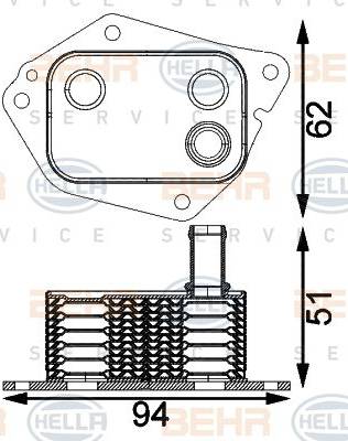 BEHR HELLA Service 8MO 376 797-151 - Radiatore olio, Olio motore autozon.pro