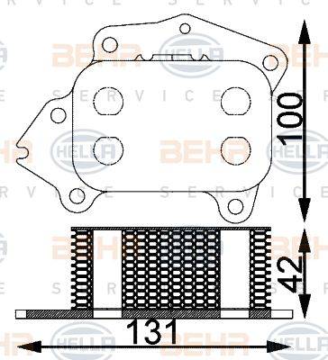 BEHR HELLA Service 8MO 376 797-101 - Radiatore olio, Olio motore autozon.pro