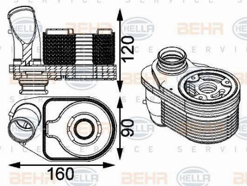 BEHR HELLA Service 8MO 376 797-201 - Radiatore olio, Olio motore autozon.pro