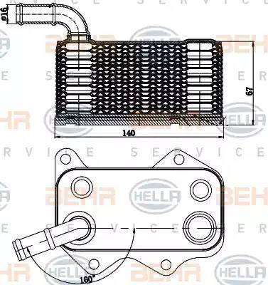 BEHR HELLA Service 8MO 376 783-771 - Radiatore olio, Olio motore autozon.pro