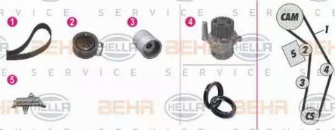 BEHR HELLA Service 8MP 376 809-851 - Pompa acqua + Kit cinghie dentate autozon.pro