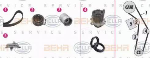 BEHR HELLA Service 8MP 376 809-861 - Pompa acqua + Kit cinghie dentate autozon.pro