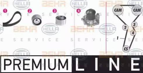 BEHR HELLA Service 8MP 376 809-801 - Pompa acqua + Kit cinghie dentate autozon.pro