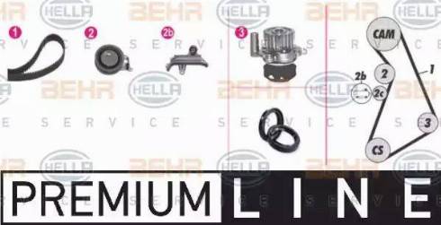 BEHR HELLA Service 8MP 376 809-811 - Pompa acqua + Kit cinghie dentate autozon.pro