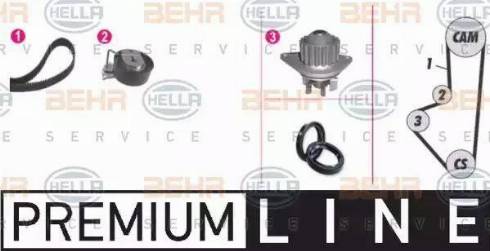 BEHR HELLA Service 8MP 376 809-831 - Pompa acqua + Kit cinghie dentate autozon.pro