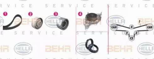 BEHR HELLA Service 8MP 376 809-821 - Pompa acqua + Kit cinghie dentate autozon.pro