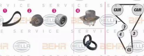 BEHR HELLA Service 8MP 376 804-851 - Pompa acqua + Kit cinghie dentate autozon.pro