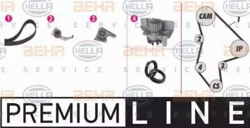 BEHR HELLA Service 8MP 376 804-801 - Pompa acqua + Kit cinghie dentate autozon.pro