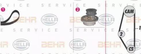 BEHR HELLA Service 8MP 376 804-881 - Pompa acqua + Kit cinghie dentate autozon.pro