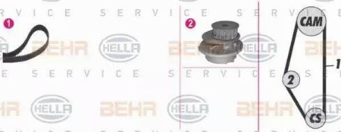 BEHR HELLA Service 8MP 376 804-831 - Pompa acqua + Kit cinghie dentate autozon.pro