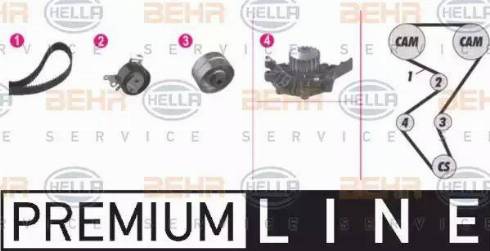 BEHR HELLA Service 8MP 376 804-871 - Pompa acqua + Kit cinghie dentate autozon.pro