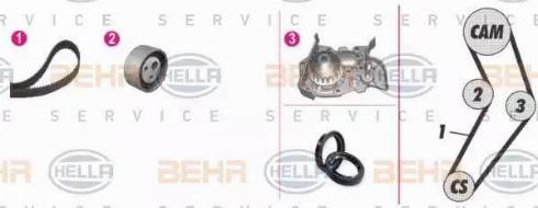 BEHR HELLA Service 8MP 376 805-841 - Pompa acqua + Kit cinghie dentate autozon.pro