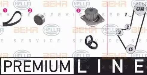 BEHR HELLA Service 8MP 376 805-851 - Pompa acqua + Kit cinghie dentate autozon.pro