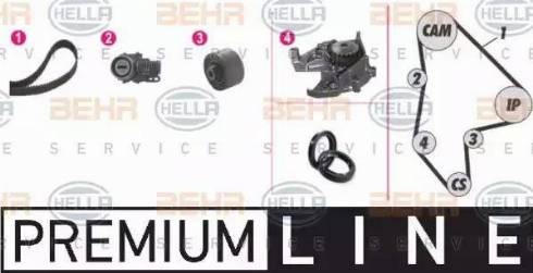 BEHR HELLA Service 8MP 376 805-861 - Pompa acqua + Kit cinghie dentate autozon.pro