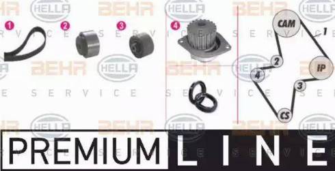 BEHR HELLA Service 8MP 376 805-811 - Pompa acqua + Kit cinghie dentate autozon.pro