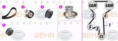 BEHR HELLA Service 8MP 376 806-851 - Pompa acqua + Kit cinghie dentate autozon.pro