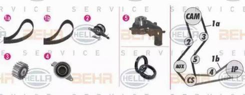 BEHR HELLA Service 8MP 376 806-801 - Pompa acqua + Kit cinghie dentate autozon.pro