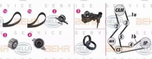 BEHR HELLA Service 8MP 376 806-811 - Pompa acqua + Kit cinghie dentate autozon.pro