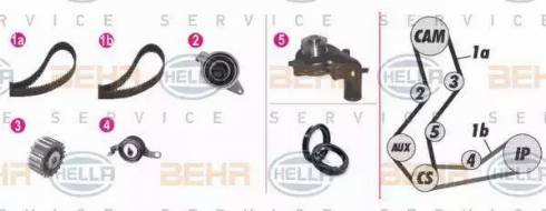 BEHR HELLA Service 8MP 376 806-831 - Pompa acqua + Kit cinghie dentate autozon.pro