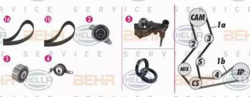 BEHR HELLA Service 8MP 376 806-821 - Pompa acqua + Kit cinghie dentate autozon.pro