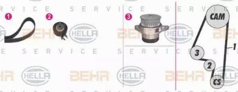 BEHR HELLA Service 8MP 376 800-841 - Pompa acqua + Kit cinghie dentate autozon.pro