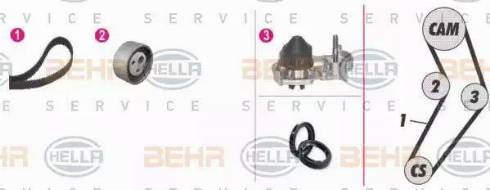 BEHR HELLA Service 8MP 376 800-851 - Pompa acqua + Kit cinghie dentate autozon.pro