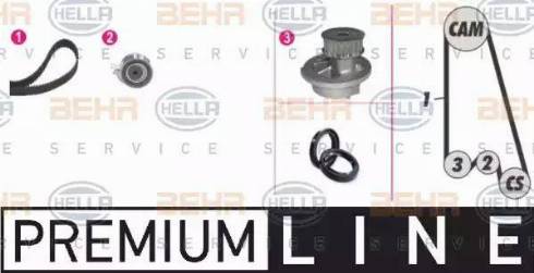 BEHR HELLA Service 8MP 376 800-801 - Pompa acqua + Kit cinghie dentate autozon.pro