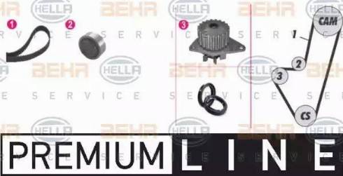 BEHR HELLA Service 8MP 376 800-811 - Pompa acqua + Kit cinghie dentate autozon.pro