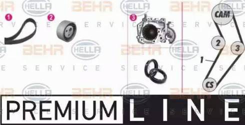 BEHR HELLA Service 8MP 376 800-881 - Pompa acqua + Kit cinghie dentate autozon.pro