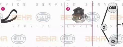 BEHR HELLA Service 8MP 376 800-831 - Pompa acqua + Kit cinghie dentate autozon.pro