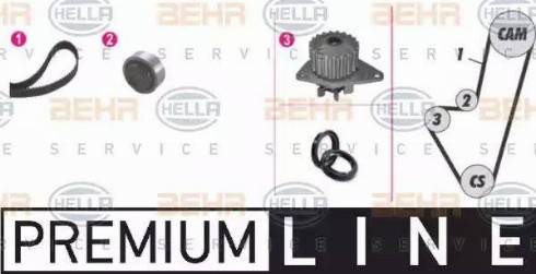 BEHR HELLA Service 8MP 376 800-871 - Pompa acqua + Kit cinghie dentate autozon.pro