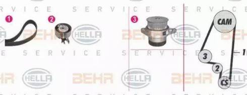 BEHR HELLA Service 8MP 376 801-891 - Pompa acqua + Kit cinghie dentate autozon.pro