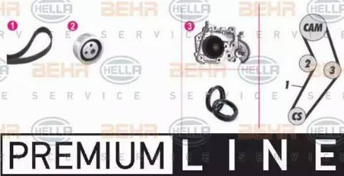 BEHR HELLA Service 8MP 376 801-871 - Pompa acqua + Kit cinghie dentate autozon.pro