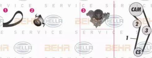 BEHR HELLA Service 8MP 376 808-891 - Pompa acqua + Kit cinghie dentate autozon.pro